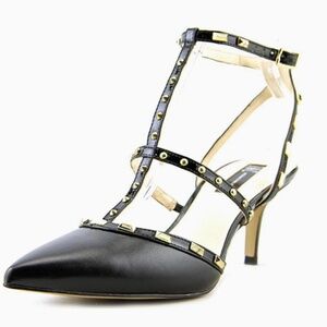 INC International Concepts Pointed Toe Black Studded Heels W Sz 6